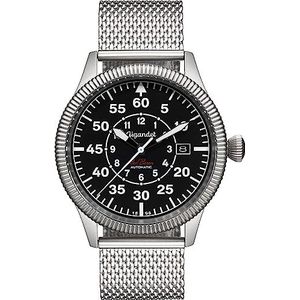 Gigandet AVG8-09 Japans automatisch uurwerk analoog herenhorloge met roestvrijstalen armband, zwart, armband, zwart., Armband