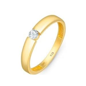 Amberta Damesring van 925 sterling zilver met zirkonia, solitaire ring voor dames, zilveren ring met zirkonia, verlovingsringen voor dames, Kubieke zirkonia