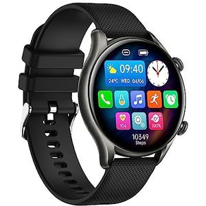 Waterdicht, elegant, sportief, robuuste smartwatch myPhone Watch EL zwart met grote batterij tot 10 dagen, 1,32, klassiek, Klassiek