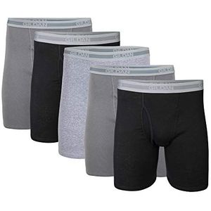 Gildan Regular Leg Boxershorts Multipack herenslips (5 stuks), zwart, antraciet, sportgrijs (5 stuks)