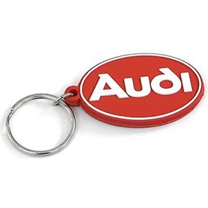 Audi A16-2283 sleutelhanger pruim ovaal logo rood/wit, rood, één maat, retro, Rood, Retro