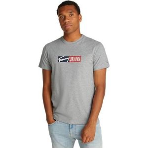 Tommy Jeans Tjm Slim Entry Graphic Tee Ext Dm0dm20365 T-shirt S/S heren, Grijs Htr, 3XL grote maat