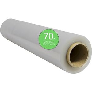Rekfolie voor verpakking, transparante kunststoffolie 75% gerecyclede materialen voor verpakking, beschermende plastic rol, rol 50 cm en tot 400 m uittrekbaar - Ofituria (1 stuk)