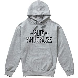 Rum Knuckles Tekst Dolchard sweatshirt met capuchon, heren, grijs, M, grijs.