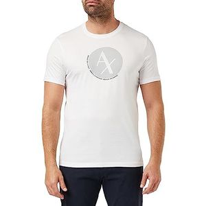 Armani Exchange T-shirt coupe ajustée Circle Logon Ax Pima Cotton Tee pour homme, Blanc., L