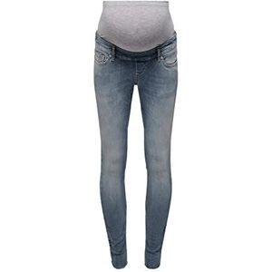 ONLY Olmblush Mid Sk Ank Raw Dnm Jeans voor dames, Speciaal blauw grijs denim.