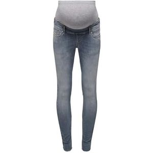 ONLY Olmblush Mid Sk Ank Raw Dnm Jeans voor dames, Speciaal blauw grijs denim.