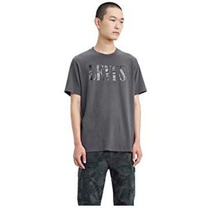 Levi's Graphic Casual T-shirt voor heren, Grijs (90 Serif Logo Forged Iron 0045)