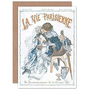 La Vie Parisenne Frankrijk Medieval Magazine Cover Sealed Greeting Card Plus Envelop Blank Binnenkant Magazine Cover