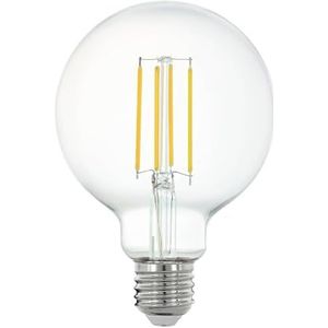 EGLO connect.z Ledlamp, E27, G95, ZigBee, bestuurbaar via app en spraakbediening, dimbaar, warm wit, 806 lumen, 6 watt, transparant, vintage design