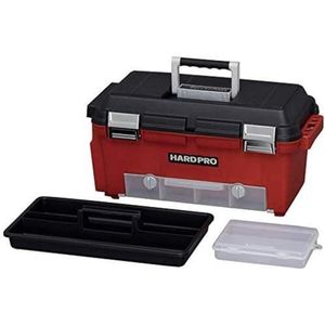 Iris Ohyama, Organizer, kist, kofferbak, gereedschapskist, BPA-vrij, HP-52, rood, sluitclips, L 25 x D 50 x H 25 cm