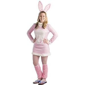 Dress Up America Women's Pink Energizer Bunny Pasen Kostuum - Mooie jurk ontvouwt zich voor rollenspel