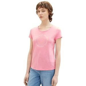 TOM TAILOR Denim 1038345 T-shirt met spreuk voor dames (1 stuk), 31685 - Frisse roze