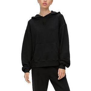 Q/S by s.Oliver dames sweatshirt met capuchon, zwart, S, zwart.