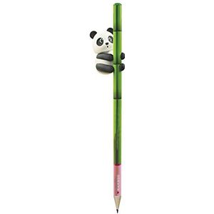 LEGAMI - Pencil met gum, I Love Bamboo, Ø 0,7 cm, H 18 cm, Mina HB, variant Panda, nauwkeurige lijn, om te tekenen en te schrijven