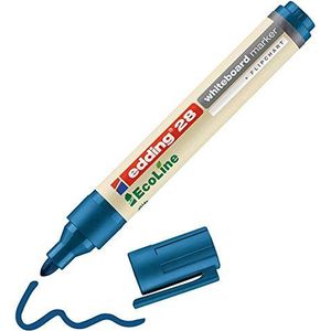 edding EcoLine Whiteboard-markers, blauw, 1 pen, ronde punt 1,5 - 3 mm, afwisbare viltstift, voor whiteboards, magnetisch, memo en conferentieschilders, navulbaar