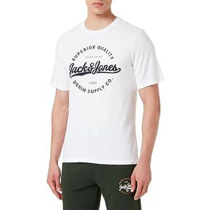 JACK & JONES Jjstanli T-shirt met ronde hals voor heren, Wit: groot