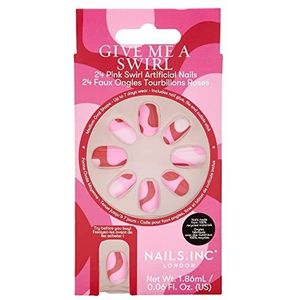 Nails.Inc Give Me A Swirl kunstnagels, roze, 24 stuks