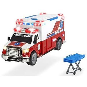 Dickie Toys Ambulance, ambulance, reddingsauto, motor, speelgoedauto met deur met achterklep, licht en geluid, inclusief batterijen, 33 cm vanaf 3 jaar