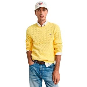 GANT Herentrui met C-hals, Banana Yellow.