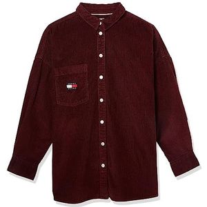 Tommy Hilfiger Tjw Overhemd van geribbeld fluweel, geweven bovenstukken, dieprood, XL, Deep Red