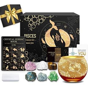 Aovila Vissen geschenken voor vrouwen - Kristallen kandelaar - Geboortestenen - Geschenkdoos - Sterrenbeeld - Astrologie - Verjaardagscadeaus voor vrouwen, mama, beste vrienden