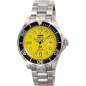 Invicta Grand Diver - Automatisch herenhorloge van roestvrij staal - 47 mm, zilver/geel, Kit