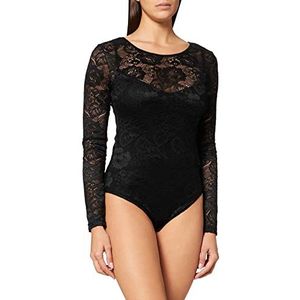 Urban Classics Dames Lace Longsleeve Bodysuit figuurvormend, Zwart, 5XL Vrouwen, zwart.