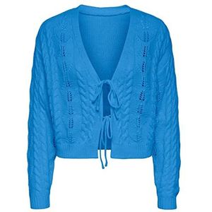 PIECES Pcblanca LS Reversible Knit Cardigan BC Pull Femme, bleu marine, XL