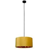 Smartwares Velvet IDE-60057 hanglamp fluweel, mosterdgeel, diameter 40 cm, voor lampen E27 tot 60 W (niet inbegrepen)