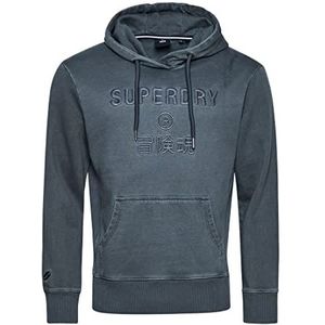 Superdry Code CL Garment Dye Loose Hood Hoodie Heren Sweatshirt, Zwart, M, zwart.