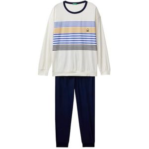 United Colors of Benetton Pig(mesh + pant) 3vd04p02d pijama-set heren, Wit.