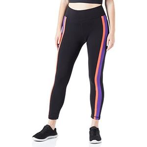 Champion Athletic C-sport Quick Dry Big Logo High Waist Crop Leggings voor dames, zwart.