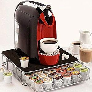 Bakaji Koffiecapsulebox van metaal, 30-60 plaatsen, lade voor het opbergen van koffiecapsules en koffiepads