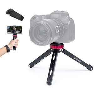 Moman TR01 Mini statief klein tafelstatief aluminium CNC schroefbevestiging maximale belasting 80 kg voor Canon Sony Nikon Panasonic DSLR camera roze