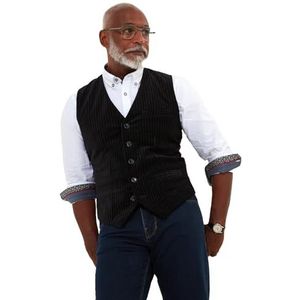 Joe Browns Velvet Pinstripe Suit Waistcoat Herenvest (1 stuk), zwart.