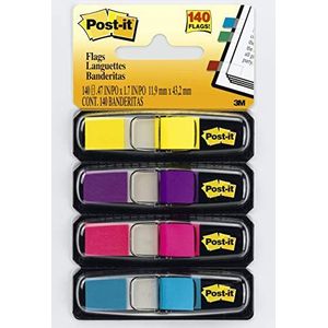Post-it 683-4 AB smalle bladwijzers, geel/paars/roze/blauw