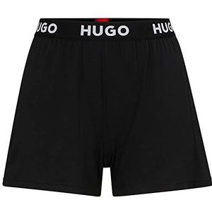 HUGO Femmes Unite Shorts Short de Pyjama en Jersey très Doux avec Taille à Logo, Noir, S
