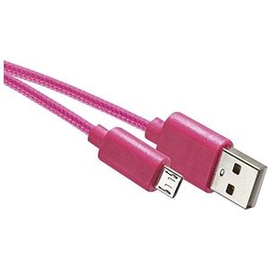 EMOS Micro USB naar USB A 2.0 snellaadkabel 480 Mbit/s oplaadkabel type A naar Micro-B voor snel opladen en gegevensoverdracht Pink 1m