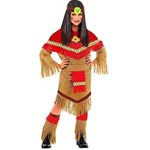 Widmann - Kinderkostuum Ray Of Moonlight riem overboots jurk indianensjaal carnaval themafeest