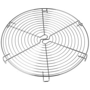 Dr. Oetker 32 cm rond taartrooster van metaal, zilverkleurig