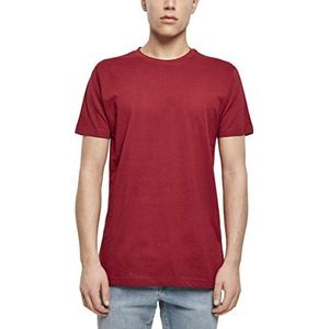 Build Your Brand Heren-T-shirt met ronde hals - Basic top voor heren - Verkrijgbaar in vele kleuren - Maten XS tot 5XL, Amarante rood