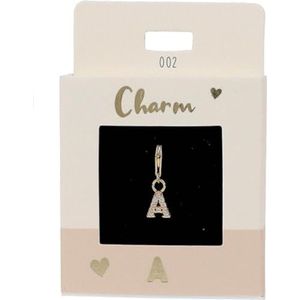 Depesche 11785-002 Charmes Express yourself - Pendentif pour colliers et bracelets, lettre A, plaqué or, comme petit cadeau