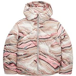 TOM TAILOR Winterjas voor meisjes, met capuchon, 30243 - meerkleurig marmer print