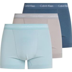 Calvin Klein Heren Trunk 3 stuks 0000u2662g, Blauw (Ash, Vintage Indigo, Sterling Blauw), M