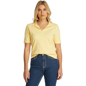 TOMMY HILFIGER Polo piqué ADP 1985 REG pour femme SS WW0WW45876, jaune, XXS, Jaune (citronnelle), XXS