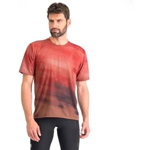 Sportful Flow Giara Tee T-shirt voor heren, Bessenblauw/Cayenne-rood