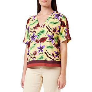 Scotch & Soda Bedrukte V-hals top met kleurblok Details damesblouse, meerkleurig (Combo D 0220), S, meerkleurig (Combo D 0220)