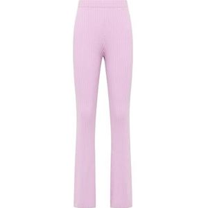 myMo Pantalon en tricot pour femme, violet/transparent, M-L