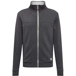 TOM TAILOR heren sweater Colorblock Zip, 11086 - Donkergrijs gemêleerd, XXL